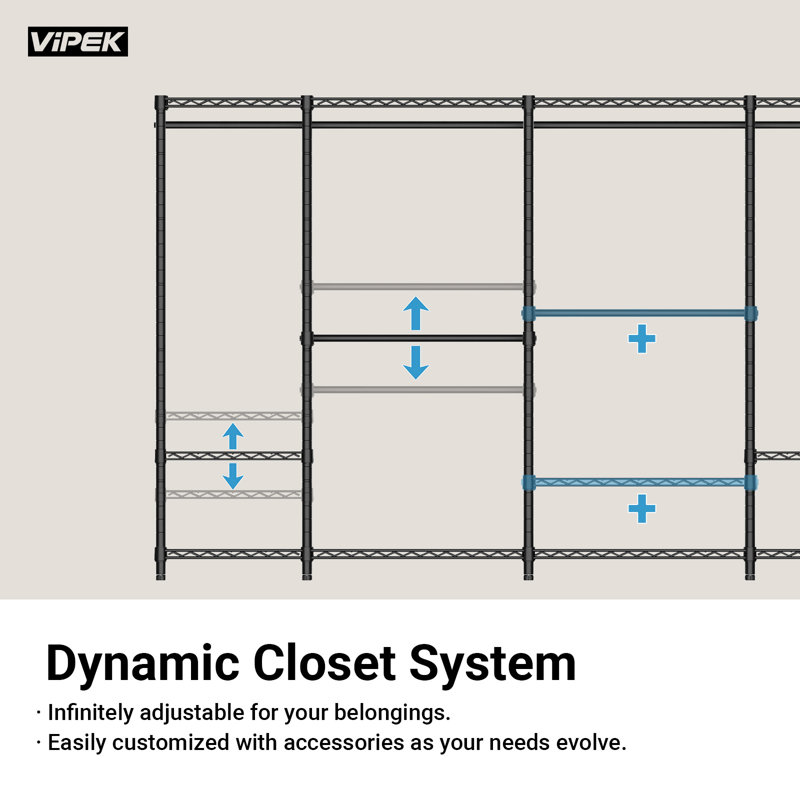 VIPEK V10 Plus Wire Garment Rack with 2 Slid Baskets, Heavy Duty